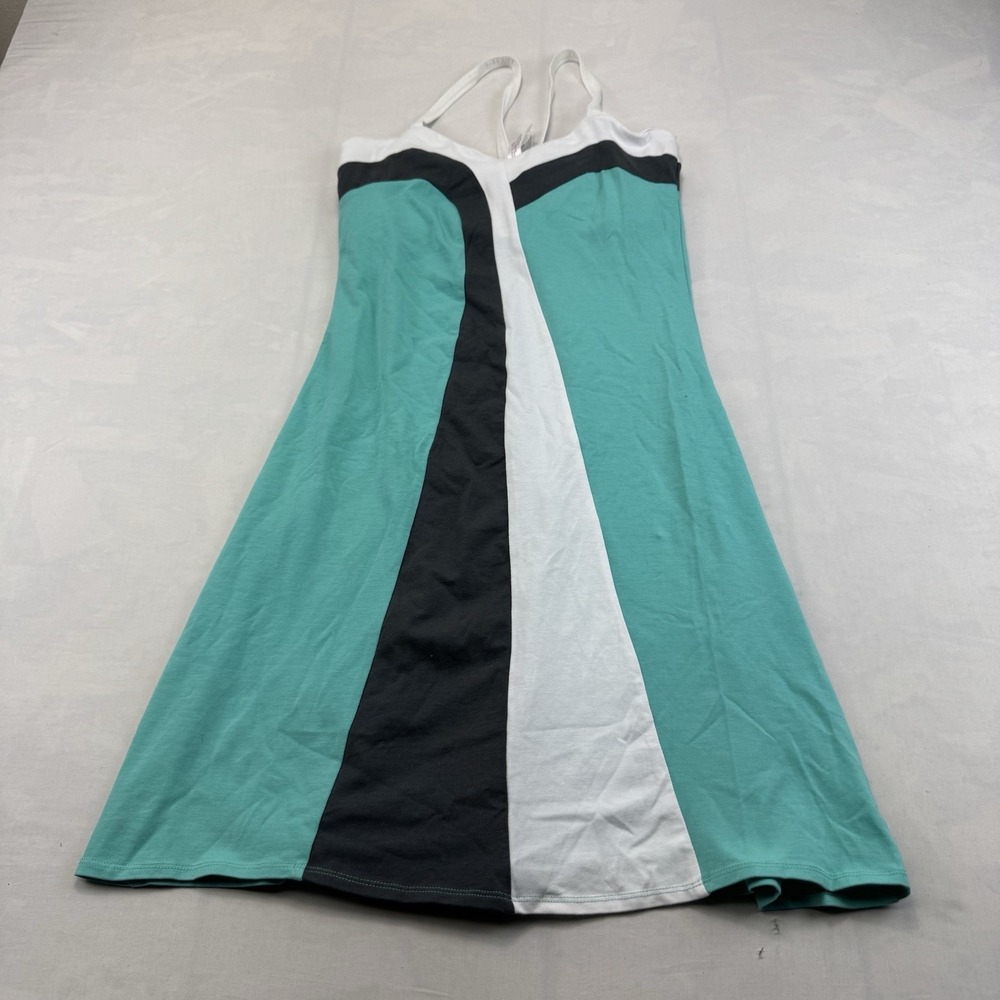 SOYBU Womens S Teal Black White Colorblock Spaghetti Strap Midi Dress NWT